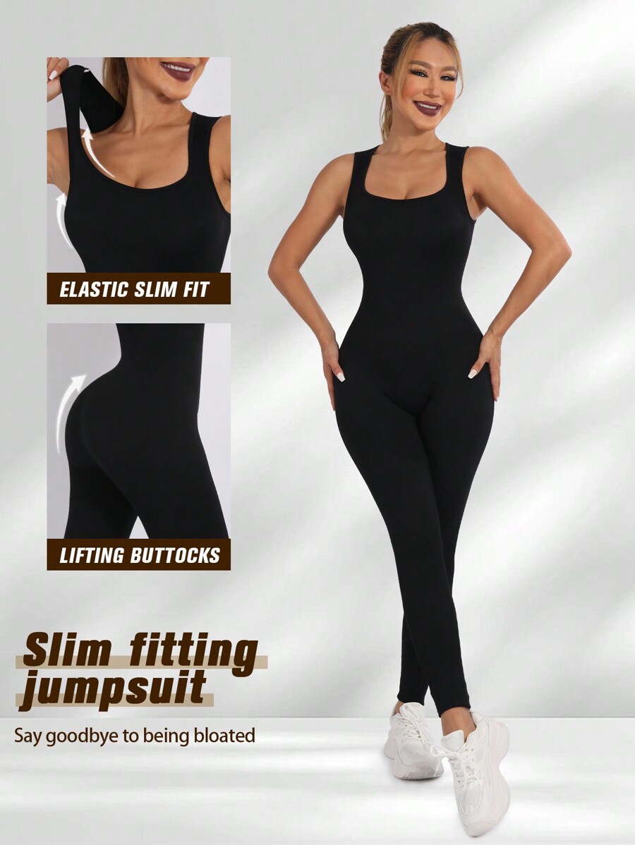 Enterizo deportivo negro con tirantes cubre espalda moldea tu figura