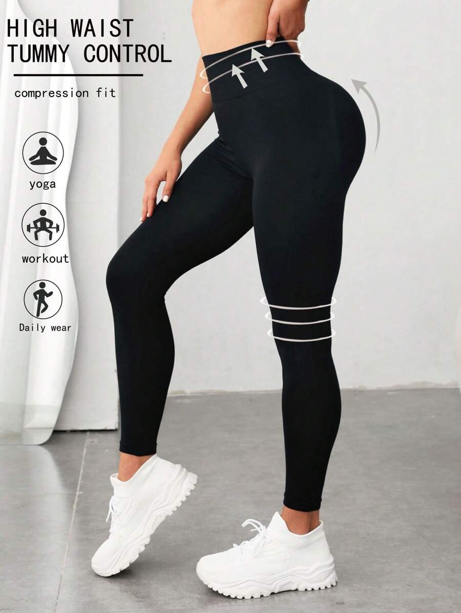 Legging deportivo con cintura ancha control abdomen